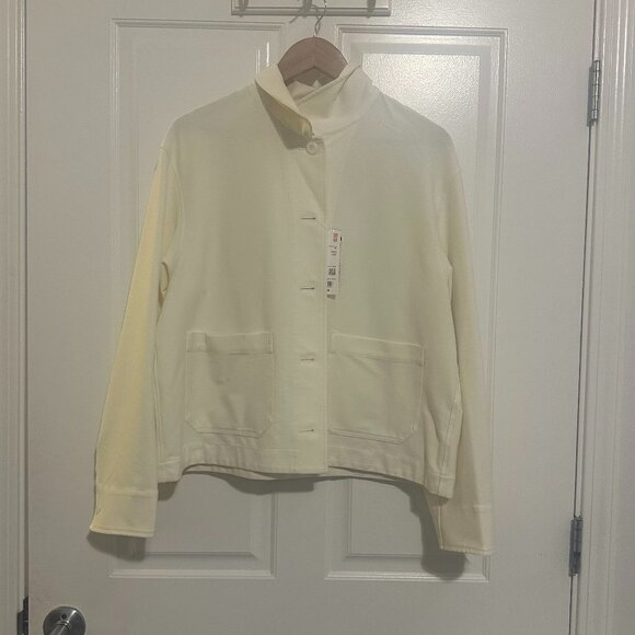NWT Uniqlo Jersey Relaxed Jacket, Natural, size L - Picture 5 of 6